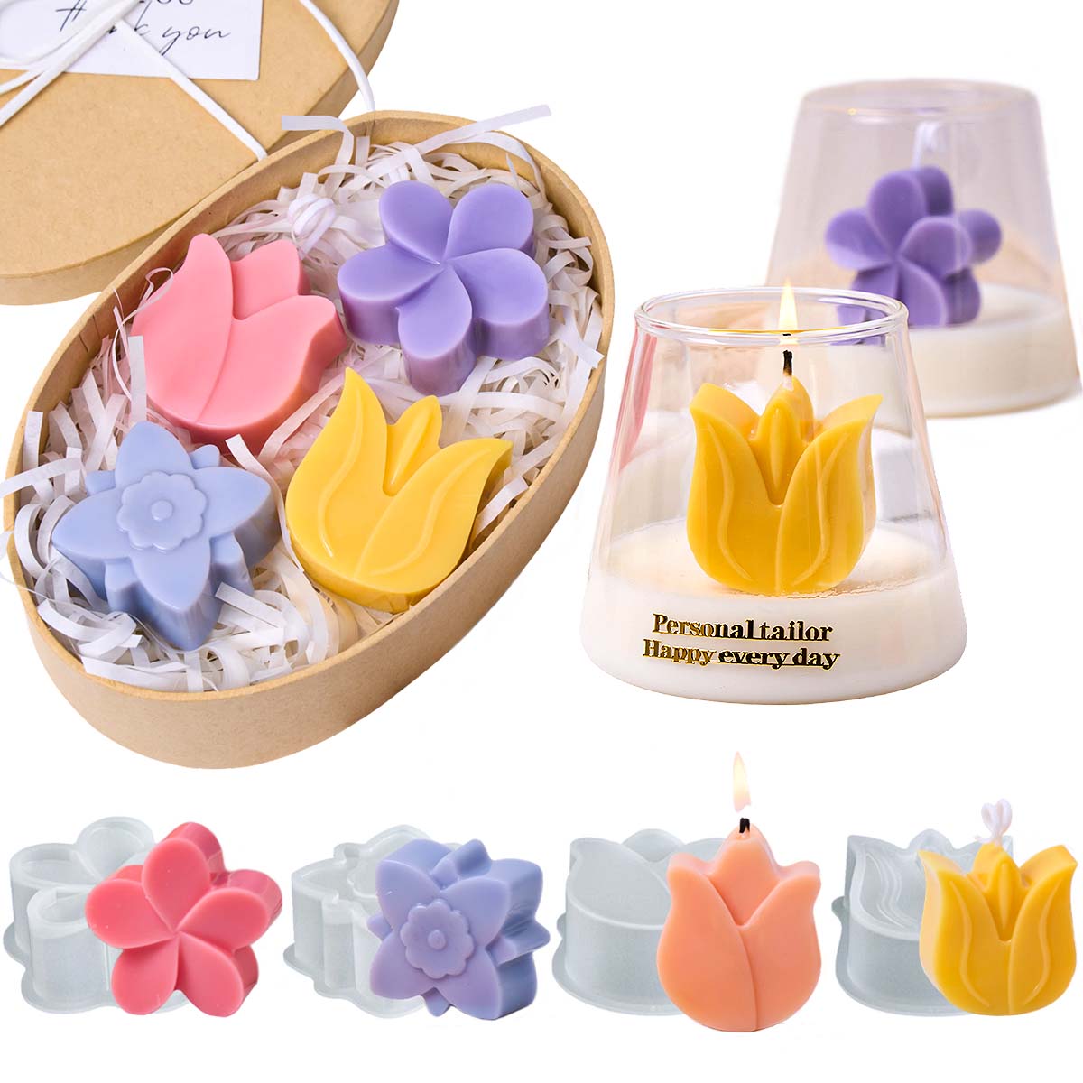 Soap Making Ins - Moule à bougie en Silicone en